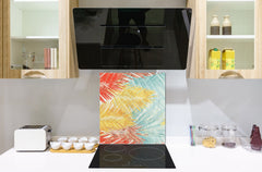 Stylish Tempered glass backsplash – Glass kitchen splashback – Glass upstand NBS14: Nature Series : Botanical wall art.