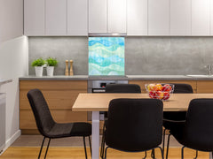 Protector contra salpicaduras de vidrio templado BS 12 Texturas blancas y grises Serie: Cuadrados de geometría 2