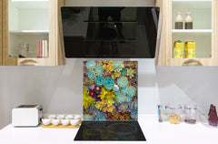 Stylish Tempered glass backsplash – Glass kitchen splashback – Glass upstand NBS14: Nature Series : Rock garden 1