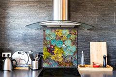 Stylish Tempered glass backsplash – Glass kitchen splashback – Glass upstand NBS14: Nature Series : Rock garden 1