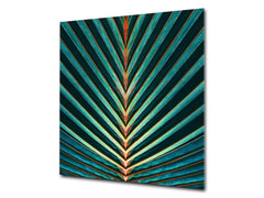 Stylish Tempered glass backsplash – Glass kitchen splashback – Glass upstand NBS14: Nature Series : Palm leaf