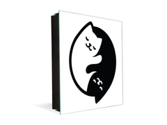 Cassettina decorativa per chiavi con immagini a scelta K07: Gatti Yin Yang