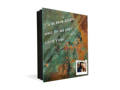 50 keys cabinet with Decorative front panel and Glass white board KN04 Rusted textures Series: Old copper oxidation