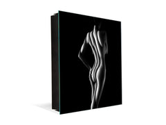 Key Cabinet Storage Box with Frameless Glass White Board K15 Chic world: Stripped light