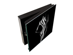 Key Cabinet Storage Box with Frameless Glass White Board K15 Chic world: Stripped light