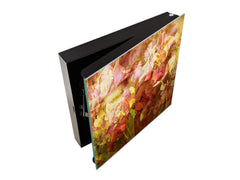 Caja de llaves de montaje en pared junto con Tablero de borrado en seco decorativo K14 Temas del mundo Orquídeas