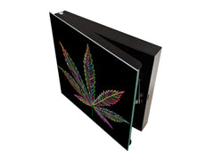 Petite armoire pour les clés avec décoration au choix K04 Feuille de cannabis