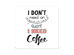 Tableau en verre avec surface magnétique et cadre pour clés K16 Doodle textes J’ai besoin de café.