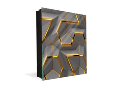 Wall Mount Key Box together with Decorative Dry Erase Board KN09 Colourful Variety Series: Glossy geometric modules