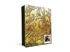 Key Cabinet Storage Box with Frameless Glass White Board KN10 Decorative Surfaces Series: Metal flowers