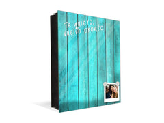 Wall Mounted Key Holder K10 Turquoise wood