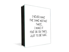 Tableau en verre avec surface magnétique et cadre pour clés K16 Doodle textes Faire des erreurs