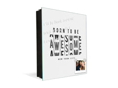 Tableau en verre avec surface magnétique et cadre pour clés K16 Doodle textes Born to be awsome