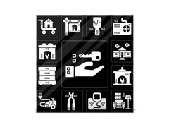 Porte-clés décoratif avec tableau à surface magnétique K10 Choses dans la maison