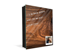 50 Keys Cabinet with Decorative Front Panel and Glass White Board KN06: Textures and tiles 2 Series: Nutwood pattern