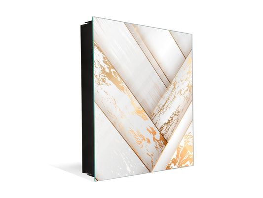 Key Cabinet Storage Box with Frameless Glass White Board KN10 Decorative Surfaces Series: Luxury white panels