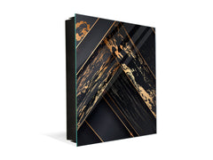 Key Cabinet Storage Box with Frameless Glass White Board KN10 Decorative Surfaces Series: Luxury black panels