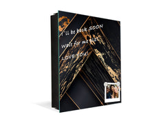 Key Cabinet Storage Box with Frameless Glass White Board KN10 Decorative Surfaces Series: Luxury black panels