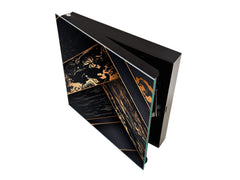 Key Cabinet Storage Box with Frameless Glass White Board KN10 Decorative Surfaces Series: Luxury black panels