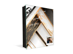 Key Cabinet Storage Box with Frameless Glass White Board KN10 Decorative Surfaces Series: Black and white interwoven with gold 1