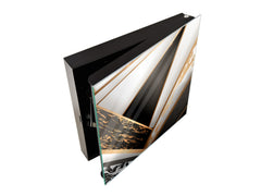 Key Cabinet Storage Box with Frameless Glass White Board KN10 Decorative Surfaces Series: Black and white interwoven with gold 2