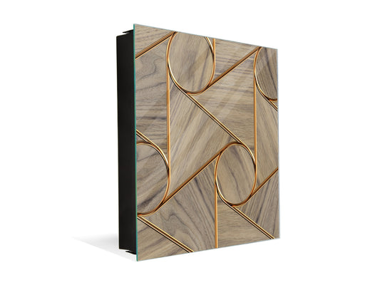 Key Cabinet Storage Box with Frameless Glass White Board KN10 Decorative Surfaces Series: Circles and triangles