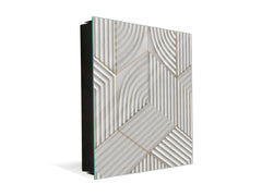 Key Cabinet Storage Box with Frameless Glass White Board KN10 Decorative Surfaces Series: White hexagons
