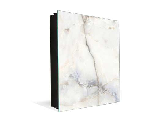 Concept Crystal Key Lock Box Storage Holder and and Magnetic Whiteboard KN02 Marbles 2 Series: White marble design