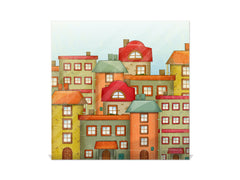 Petite armoire pour clés avec motif au choix K01 Maisons de ville rétro