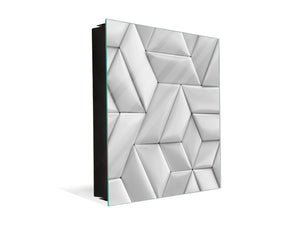 Key Cabinet Storage Box with Frameless Glass White Board KN10 Decorative Surfaces Series: Leather tiles