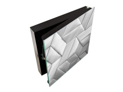 Key Cabinet Storage Box with Frameless Glass White Board KN10 Decorative Surfaces Series: Leather tiles