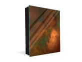 50 keys cabinet with Decorative front panel and Glass white board KN04 Rusted textures Series: Oxidized copper with green accents