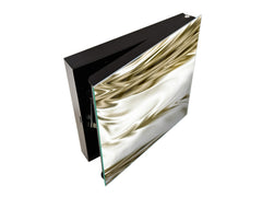 Decorative Key Box with Magnetic Glass Dry-Erase Board KN08 Golden Waves Series: Luxury fabric 1