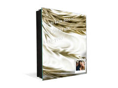 Decorative Key Box with Magnetic Glass Dry-Erase Board KN08 Golden Waves Series: Luxury fabric 1