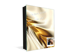 Decorative Key Box with Magnetic Glass Dry-Erase Board KN08 Golden Waves Series: Golden spike