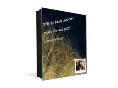 Decorative Key Box with Magnetic Glass Dry-Erase Board KN08 Golden Waves Series: Wave of glitter