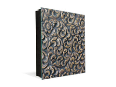 Key Cabinet Storage Box with Frameless Glass White Board KN10 Decorative Surfaces Series: Wooden flowers