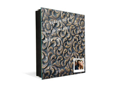 Key Cabinet Storage Box with Frameless Glass White Board KN10 Decorative Surfaces Series: Wooden flowers