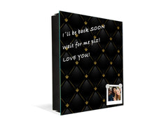 Key Cabinet Storage Box with Frameless Glass White Board KN10 Decorative Surfaces Series: Vector black leather background