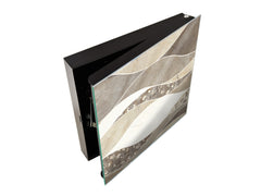 Decorative key Storage Cabinet with Glass White Board KN07: Versatile tile pattern