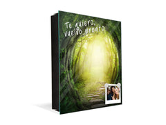 Petite boîte de décoration pour clés avec images au choix K05 Forêt magique noire