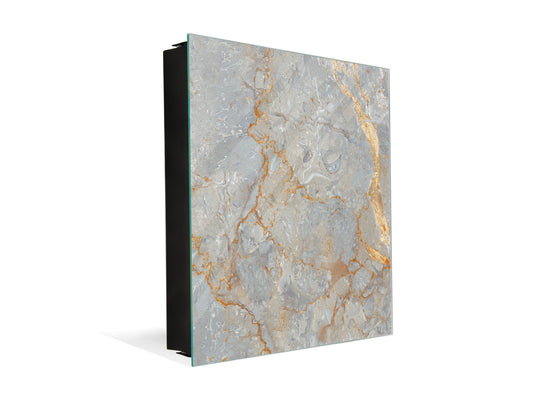 Concept Crystal Key Lock Box Storage Holder and and Magnetic Whiteboard KN02 Marbles 2 Series: Natural breccia marble