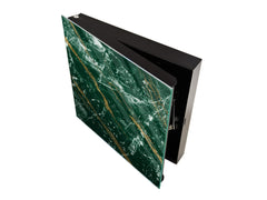 50 Key lock Box storage holder with Decorative front glass panel KN01 Marbles 1 Series: Green marble with golden veins 1