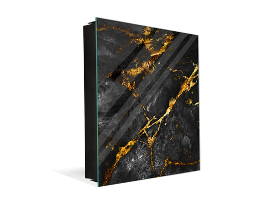 Concept Crystal Wall Mount Key Box together with Decorative Dry Erase Board KN03 Colourful abstractions Series: Glossy stone texture