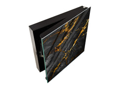 Concept Crystal Wall Mount Key Box together with Decorative Dry Erase Board KN03 Colourful abstractions Series: Glossy stone texture