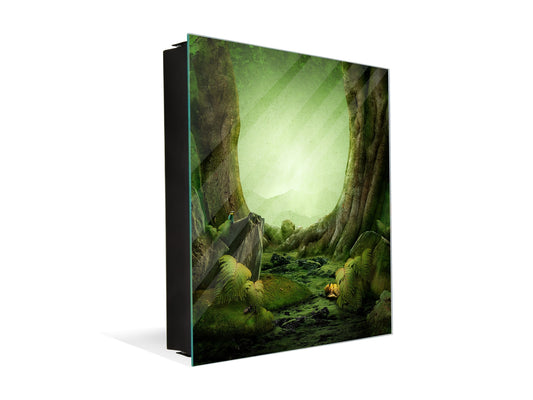 Pizarra de Cristal magnética con Cuadro para llaves K05 Bosques soñadores