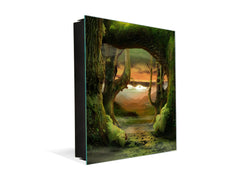 Petite boîte de décoration pour clés avec images au choix K05 Forêt endormie