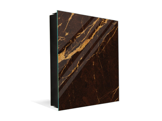 Concept Crystal Key Lock Box Storage Holder and and Magnetic Whiteboard KN02 Marbles 2 Series: Abstract brown