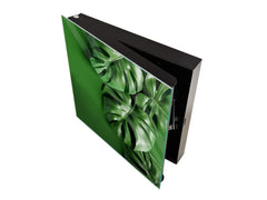 Decorative Key Organizer with Magnetic Surface Dry-Erase Board KN11 Tropical Leaves Series: Green monstera deliciosa