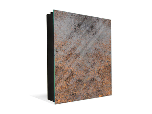 50 keys cabinet with Decorative front panel and Glass white board KN04 Rusted textures Series: Rusty rock stone